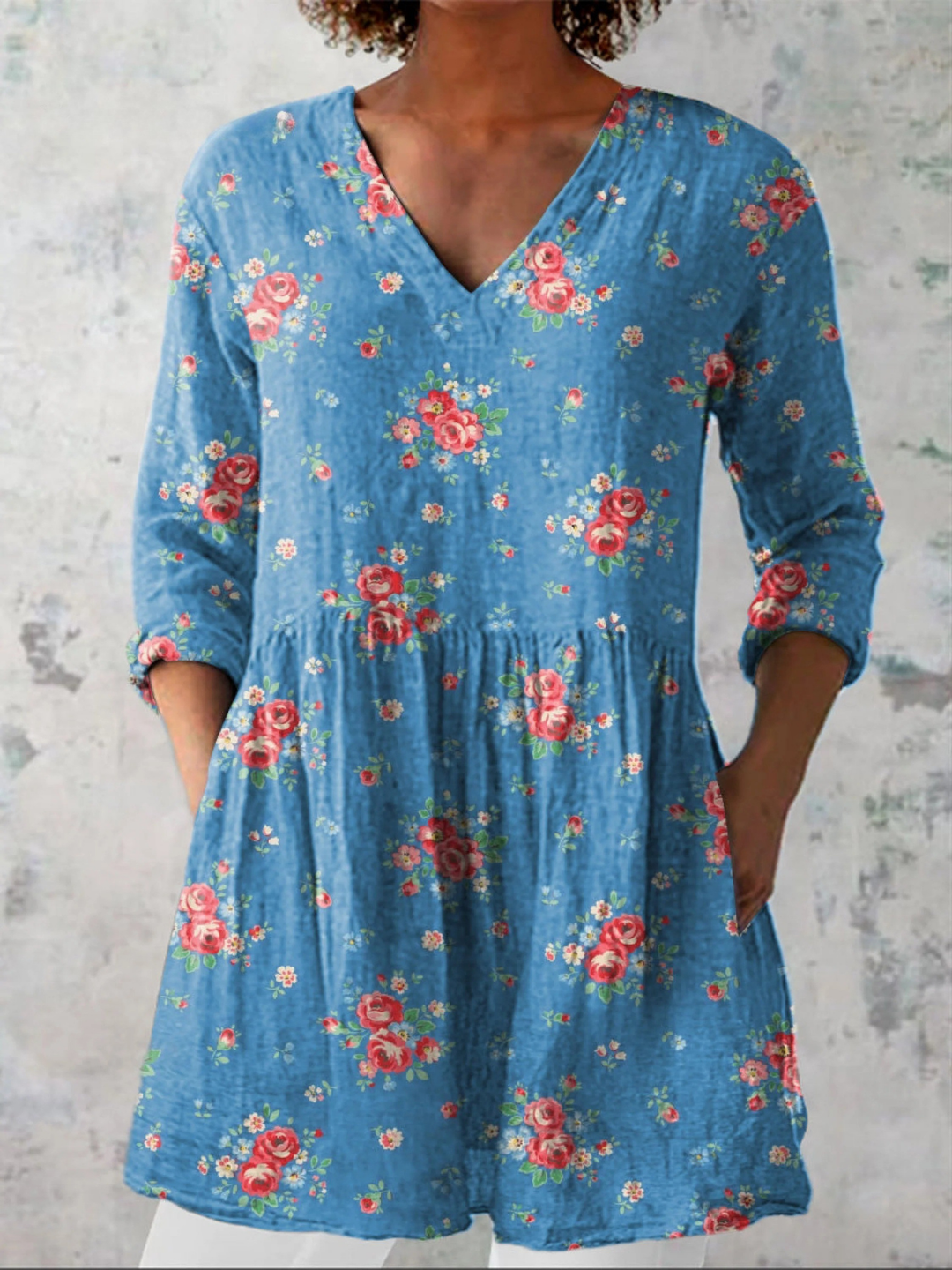 Melanie | Blouse Longue avec Col en V