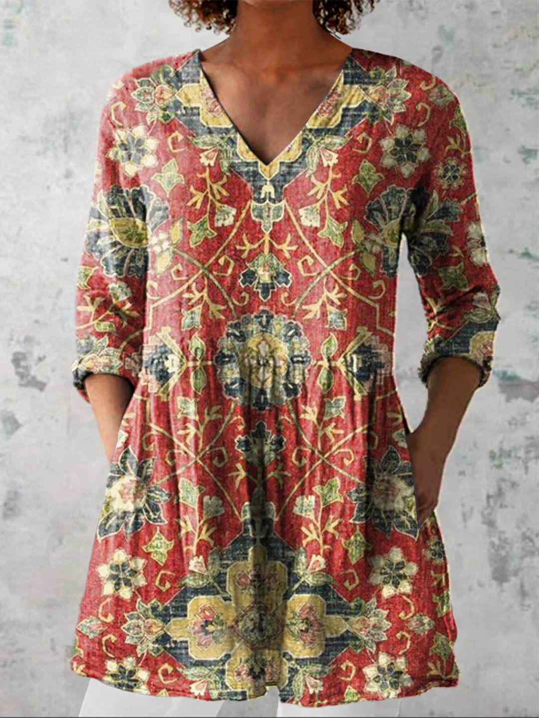 Lea | Blouse Longue avec Décolleté en V
