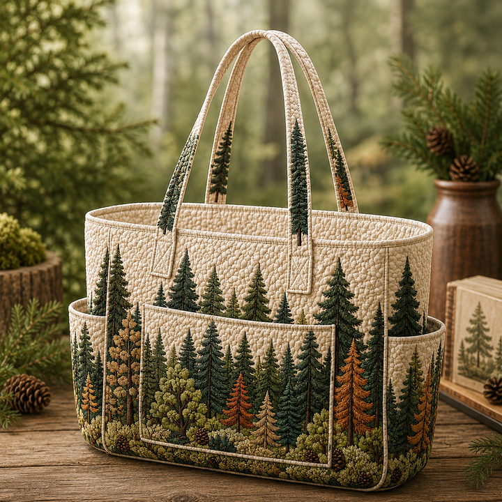Aurélie | Sac cabas matelassé à la forêt
