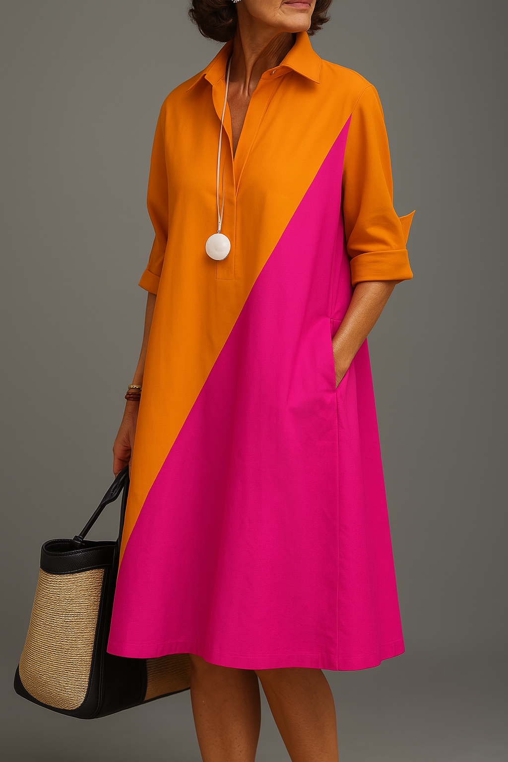 Isabella | Colorblock Midi Dress