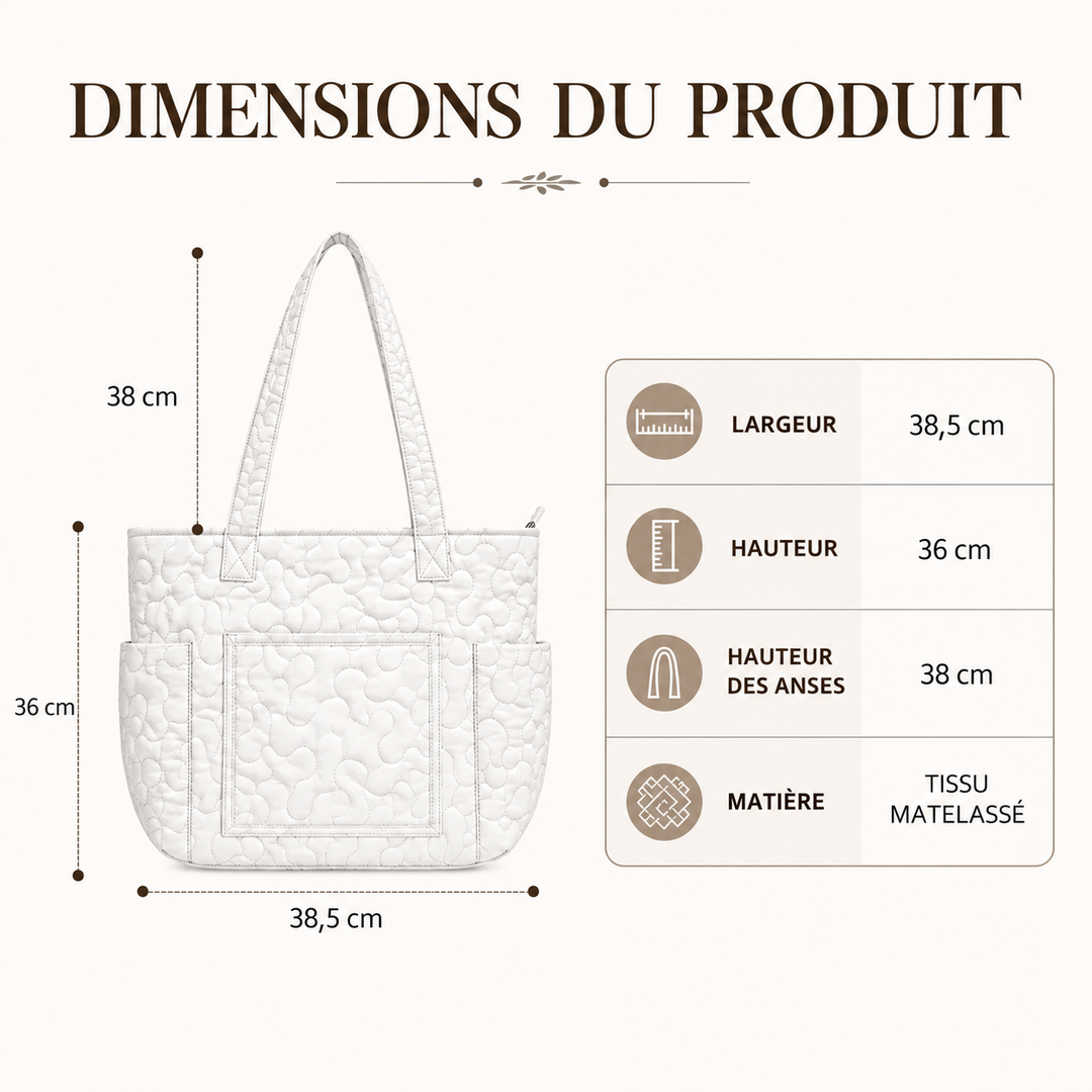 Sylvie | Sac cabas matelassé au sentier forestier