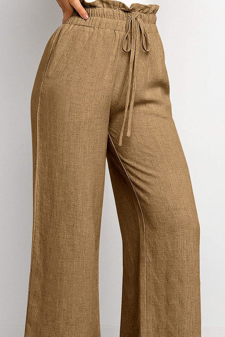 Elara | Pantalon Large Femme - Jambes Amples et Taille Élastique