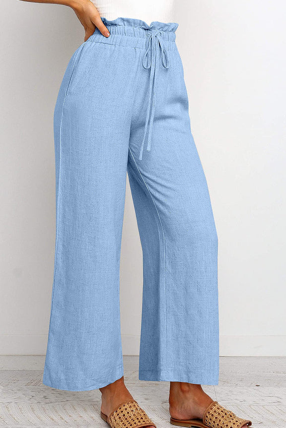 Elara | Pantalon Large Femme - Jambes Amples et Taille Élastique